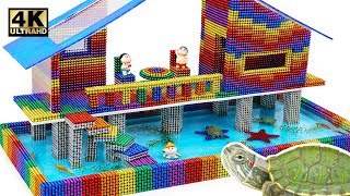 DIY - How To Build House On Stilts For Turtle From Magnetic Balls (Satisfying) | Magnet World Series