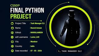 Task Manager CLI | CS50P Final Project | CS50’s Introduction to Programming with Python