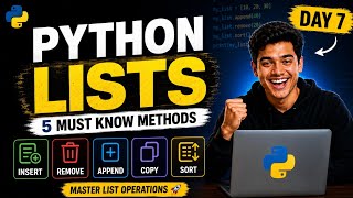 Python List Methods Complete Guide 🔥 | Day 7 Part 2