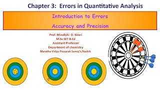 SYBSc(Lecture1)Unit3 Errors in Quantitative Analysis[Introduction to Errors, Accuracy and Precision]