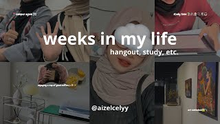 weeks in my life: hangout, study, etc. 📓🖇️🛒🫧🎧