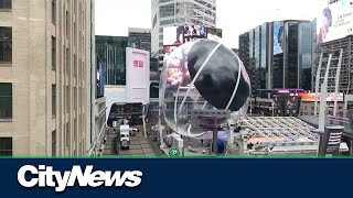 Inflatable bubble nearly blows down Yonge Street