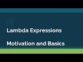 Lambda Expressions in Java 8 Tutorial: Part 1: Motivation and Basics