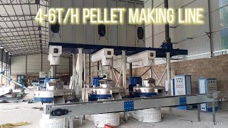 4-6T/h biomass wood pellets manufacturing process,biomass pellet machine production line.