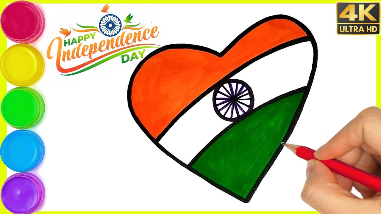 independence day drawing easy step by step
