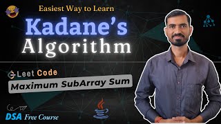 Kadane’s Algorithm Explained 🔥 | Maximum Subarray Sum (LeetCode 53) | DSA Java for Placements
