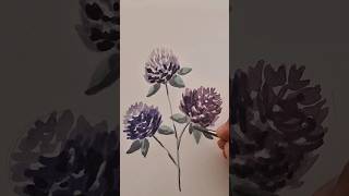 Birlikte Boyayalım- Hanım Düğmesi Çiçeği/Globe Amaranth #sketchbook #watercolorpainting #watercolor