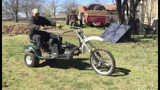 WE WELDED A DIRTBIKE TO A LAWN TRACTOR AND THIS IS WHAT HAPPENED