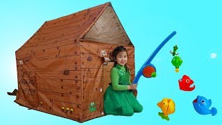 Jannie Pretend Play with Camping Tent & Fishing Toys