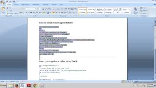 SQL Server tutorial 80: How to reorganize an index using SSMS, or T-SQL.