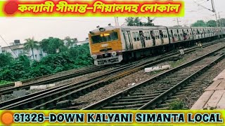 🛑31328-#down//কল্যানী সীমান্ত-শিয়ালদহ লোকাল//#kalyani#simanta#sealdah #local #arrive #dumdum