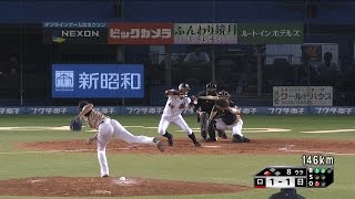 【プロ野球パ】岡田が技ありのセーフティスクイズ、ロッテ勝ち越し！ 2015/10/05 M-F