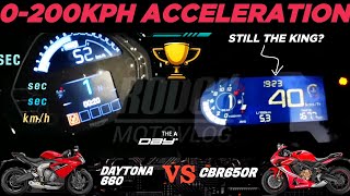 2024 Triumph Daytona 660 🆚️ Honda CBR650R '19 | 0-200kph Acceleration 🔥 #daytona