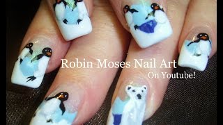 Polar Bear & Penguin Nails | Winter Nail Art Design Tutorial