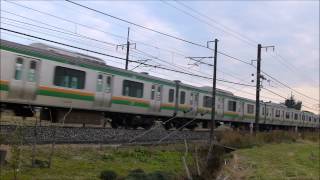 ＪＲ宇都宮線　普通電車と貨物列車　那須塩原駅と矢板市内 2013.11.16