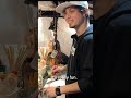 young charismatic frenchman works japanese food stall in fukuoka