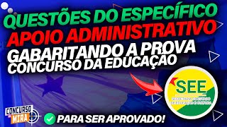 QUESTÕES ESPECIFICAS CONCURSO EDUCAÇÃO ACRE APOIO ADMINISTRATIVO 2024 - GABARITANDO A PROVA