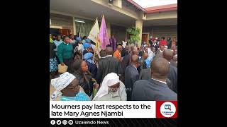 Mourners view the remains of Mary Agnes Njambi Njugi Mother to the Most Rev. Archbishop Muheria