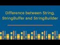 String Vs StringBuilder Vs StringBuffer (JAVA)
