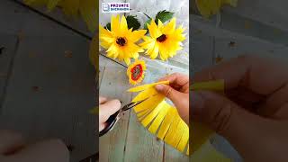 Beautiful Paper Sunflower Tutorial 🌻 DIY Small Paper Flower for Room Decoration easy