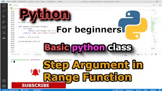 Python Step Argument in Range function | How to use step argument | Python for Beginners