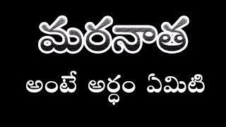 మరనాత అంటే అర్ధం ఏమిటి?/WHAT IS MARANATHA?