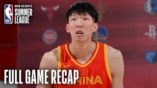CHINA vs HORNETS | Zhou Qi Puts Up 17 Pts, 9 Rebs, 4 Blks | MGM Resorts NBA Summer League