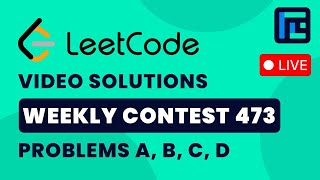 Leetcode Weekly Contest 473 | Video Solutions - A to D | by Vibhaas | TLE Eliminators