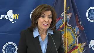 FULL: Gov. Kathy Hochul fields questions from media during visit to Rochester area