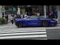 銀座を走るスーパーカー　ランボルギーニ ウラカン ステラート evoスパイダー マクラーレン