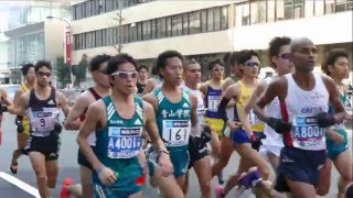 東京マラソン2016 先頭集団 TOKYO MARATHON 15Km折り返し付近