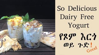 Dairy Free Yogurt And Nut Free Granola የፆም እርጎ እና የዘር ቆሎ