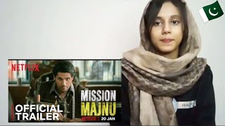 Mission Majnu | Official Trailer | Sidharth Malhotra, Rashmika Mandanna | Pakistani Reaction