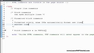 Learn PHP Tutorial Level 1, Chapter 4: Comments