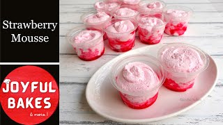 Strawberry Mousse | Easy Strawberry Mousse with Crush