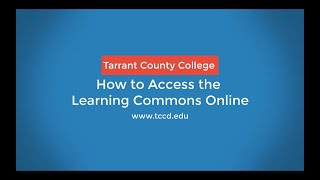 How To Find Tcc S Online Learning Commons