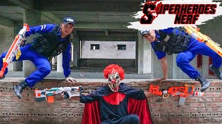 Superheroes Nerf: Duo Police SEAL X GIRL Warriors Nerf Guns Fight Lucifer Group Arrest Crimes