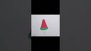 How to Draw a Cute Watermelon Ice Cream Easy for Kids | Step by Step