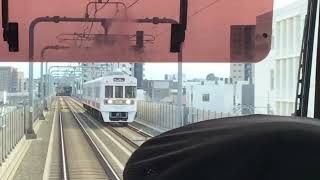 西鉄天神大牟田線 井尻〜雑餉隈駅間の3000形の運転席にて THE RAIL KITCHEN CHIKUGOがすれ違うシーン