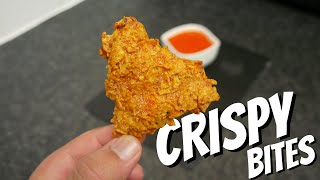 CRISPY CHICKEN BITES with HOT SAUCE