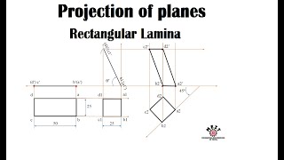 Rectangular Plane | Projection of Planes | Easy Method | Engineering Graphics | EG | Tamil