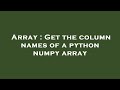 Array : Get the column names of a python numpy array