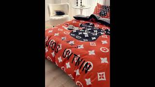 Upgrade Your Bedroom with Stylish Orange and Black Flannel Bedding Set! 🛏️🔥