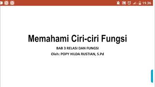 MEMAHAMI CIRI-CIRI FUNGSI || Materi kelas 8