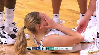 Johannes HIT IN FACE With Ball As Wheeler Throws It Off Her To Save It | NY Liberty vs Atlanta Dream