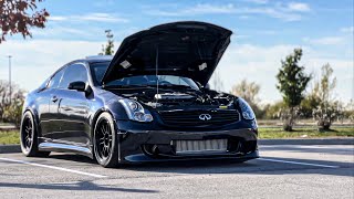 1000HP TURBO INFINITI G35 BRUTAL PULLS!! REVS TO 8K!!