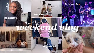 vlog do meu final de semana 🎀| tranças novas, organização, grwm, pagodinho