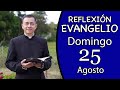 Evangelio de Hoy Domingo 25 de Agosto de 2024  Lectura y Reflexión