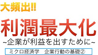 【1番分かる!】利潤最大化問題（ミクロ経済学　企業行動の基礎②）