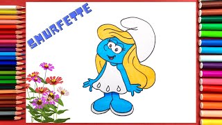 How to Draw Smurfette Easy | The Smurfs